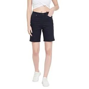 HYPERNATION Navy Blue Cotton Women's Shorts