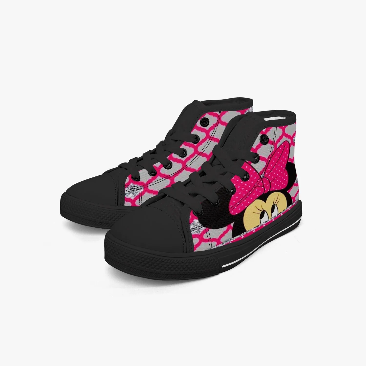 412. Kid’s High-Top Canvas Shoes-Black