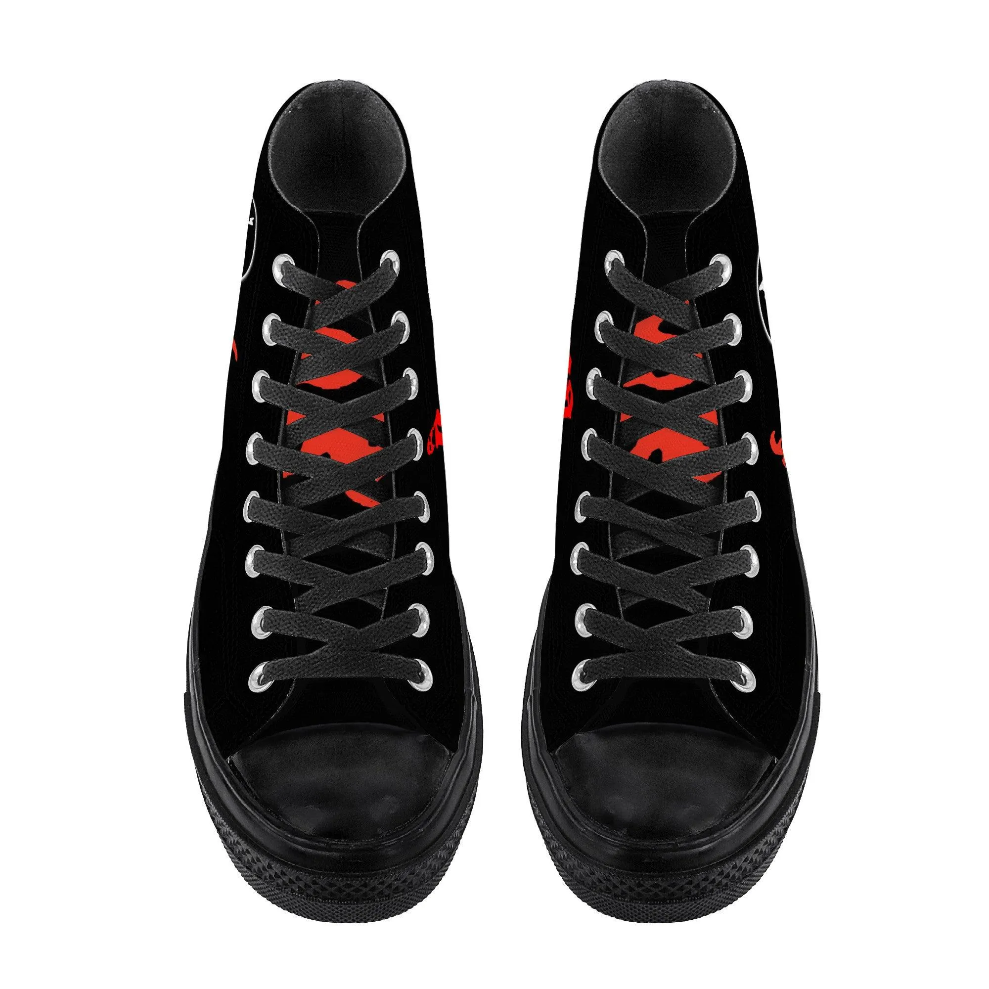 666 - Hail King of Hell High Top Canvas Shoes - Black