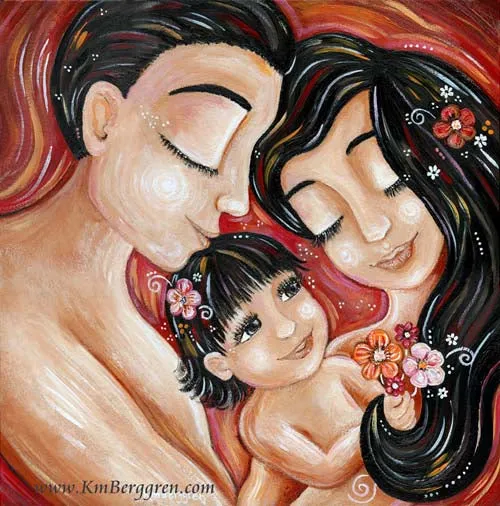 A Moment Of Love - Warm Asian Family Art Print