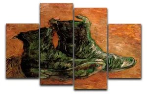 A Pair of Shoes by Van Gogh 4 Split Panel Canvas