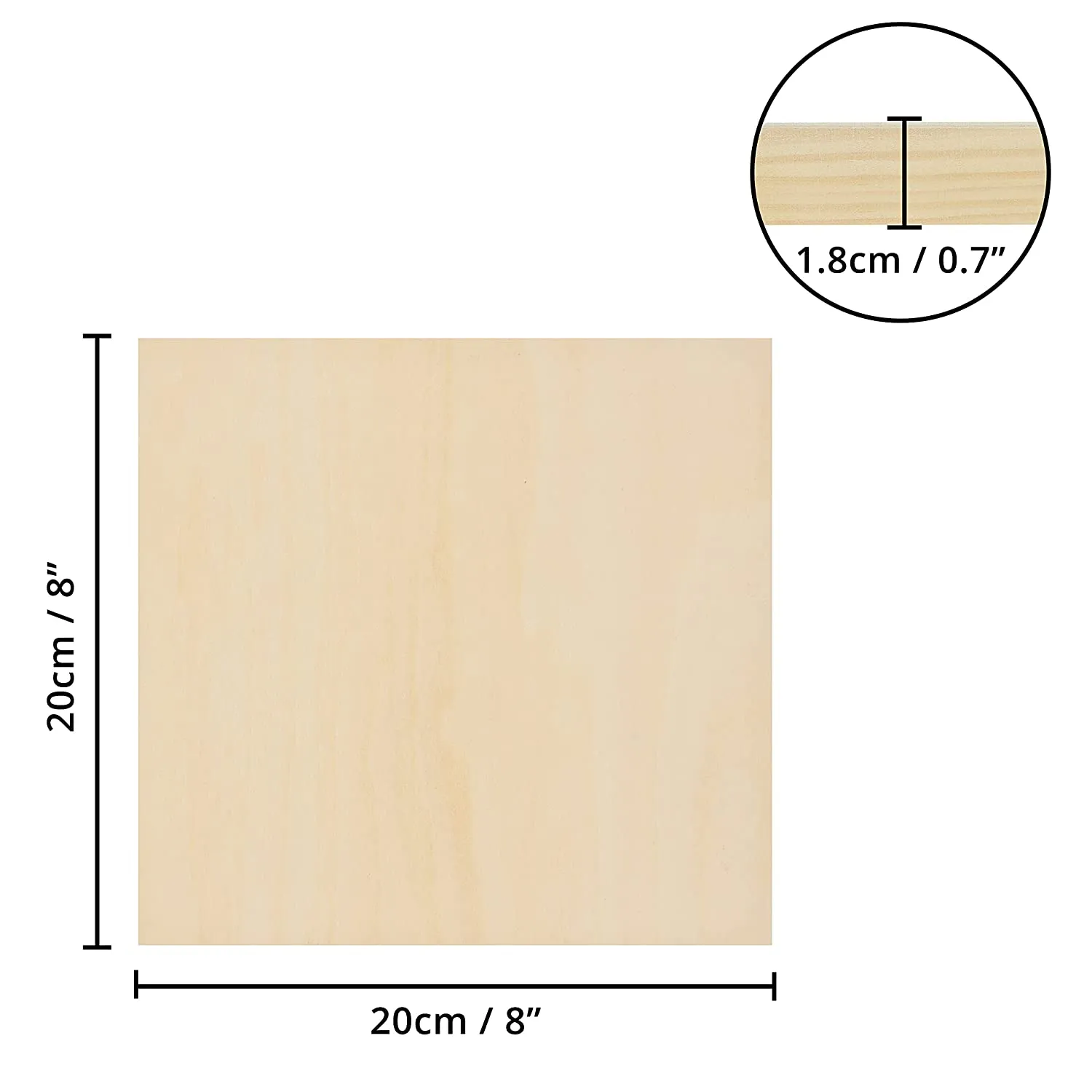 ABOUT SPACE 3 Pcs Wooden Canvas for Painting (8X8 In)