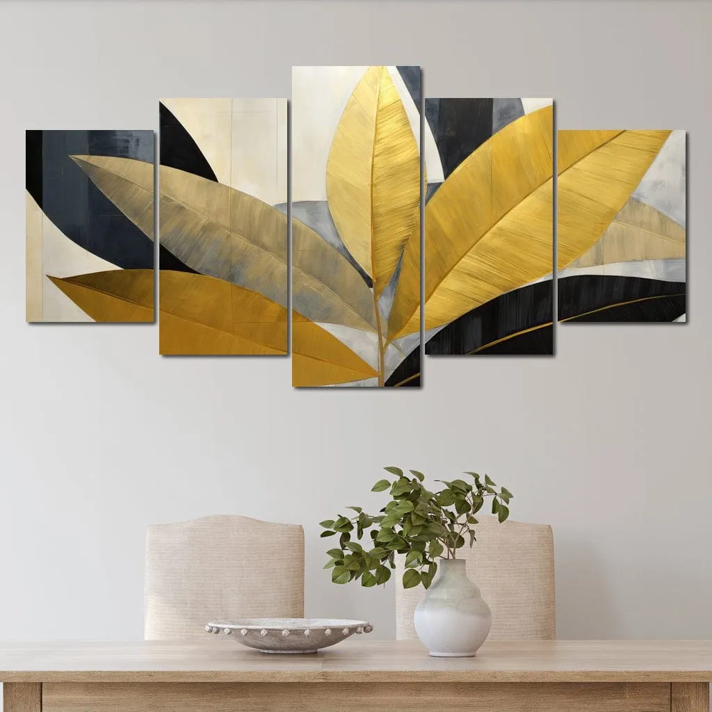 Abstract Golden Leaves