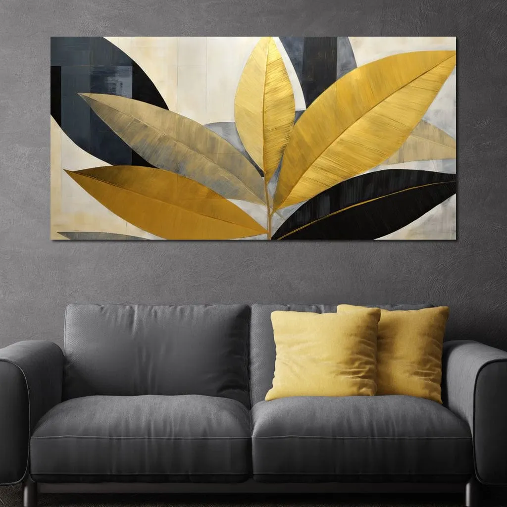 Abstract Golden Leaves