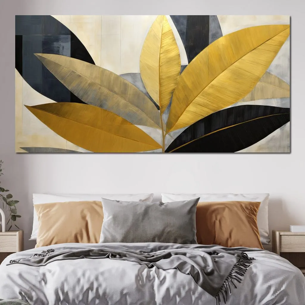 Abstract Golden Leaves