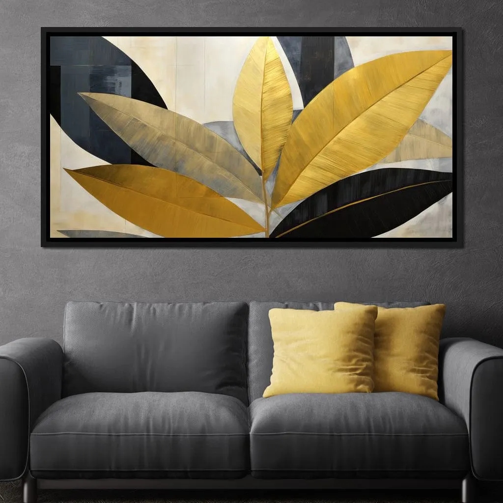 Abstract Golden Leaves