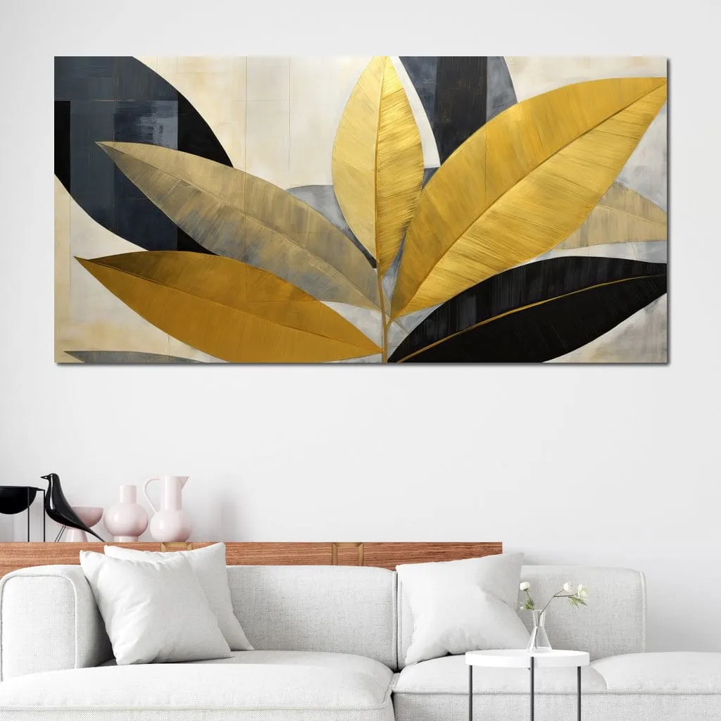 Abstract Golden Leaves