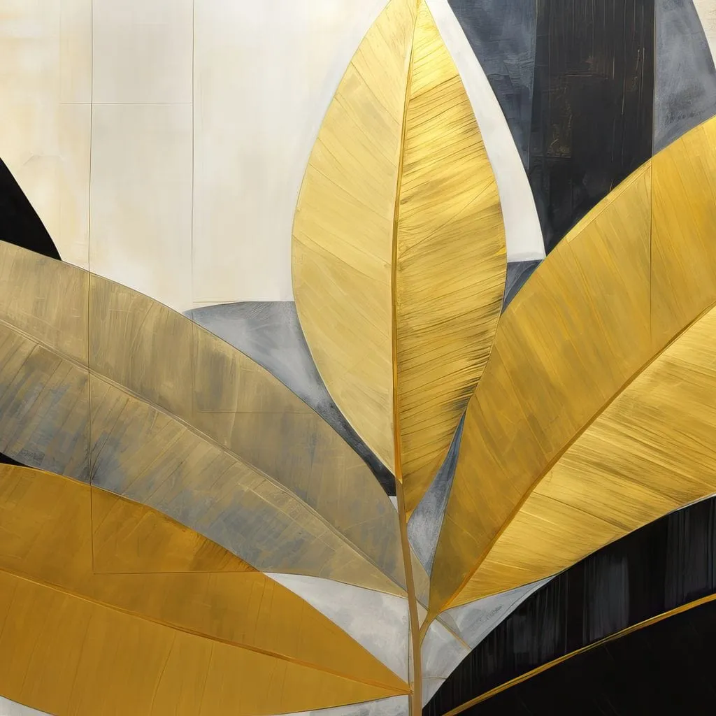 Abstract Golden Leaves