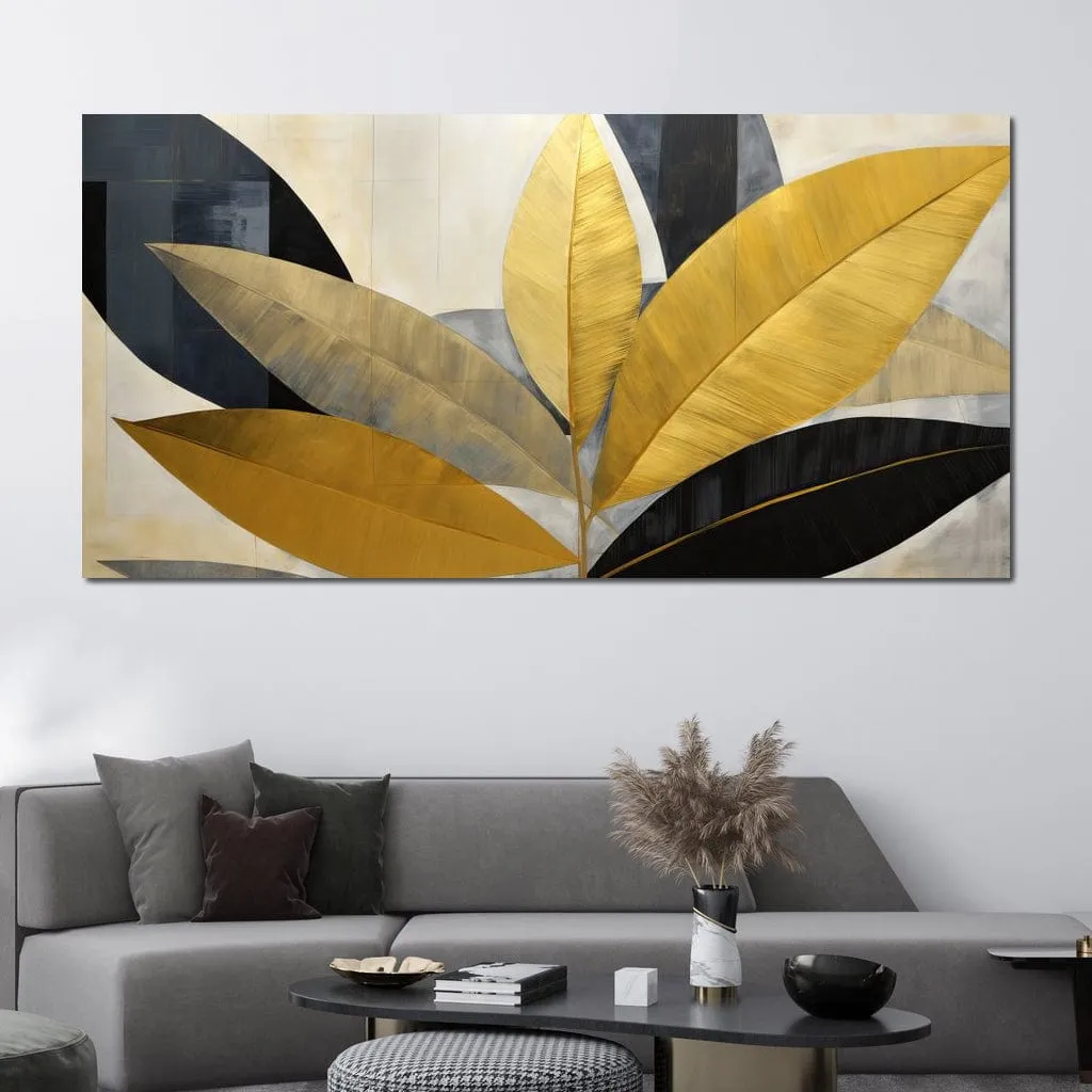 Abstract Golden Leaves