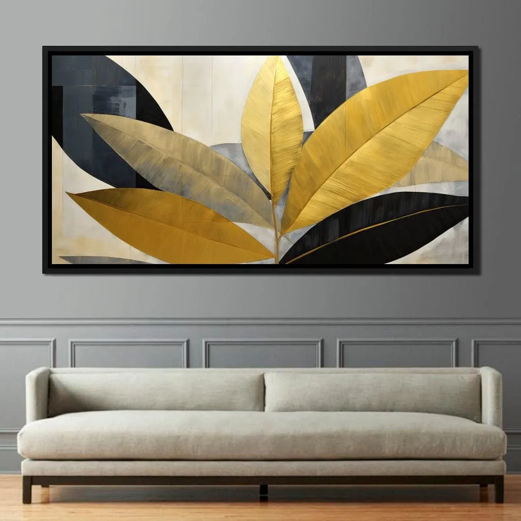 Abstract Golden Leaves