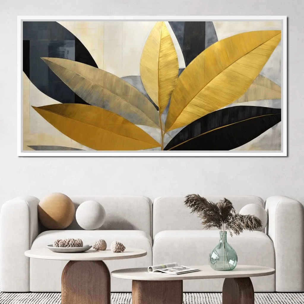 Abstract Golden Leaves