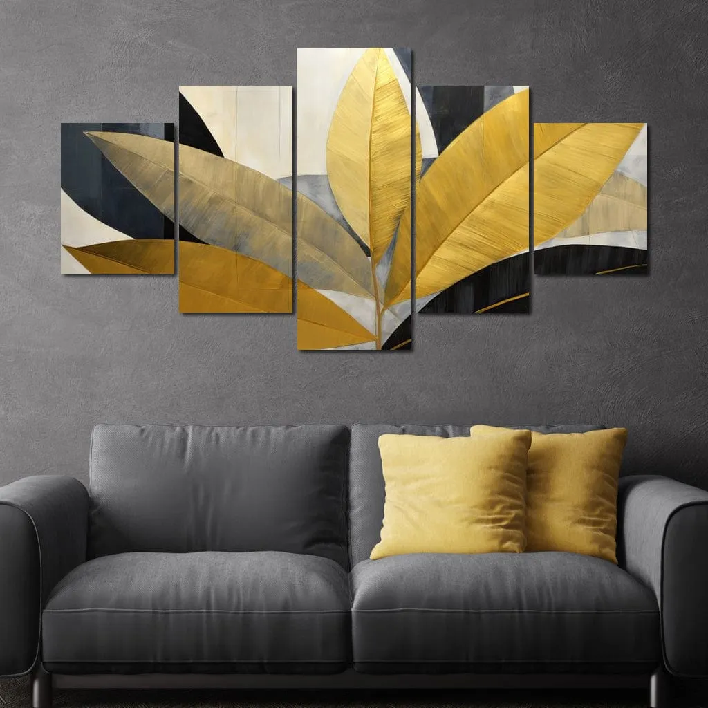 Abstract Golden Leaves