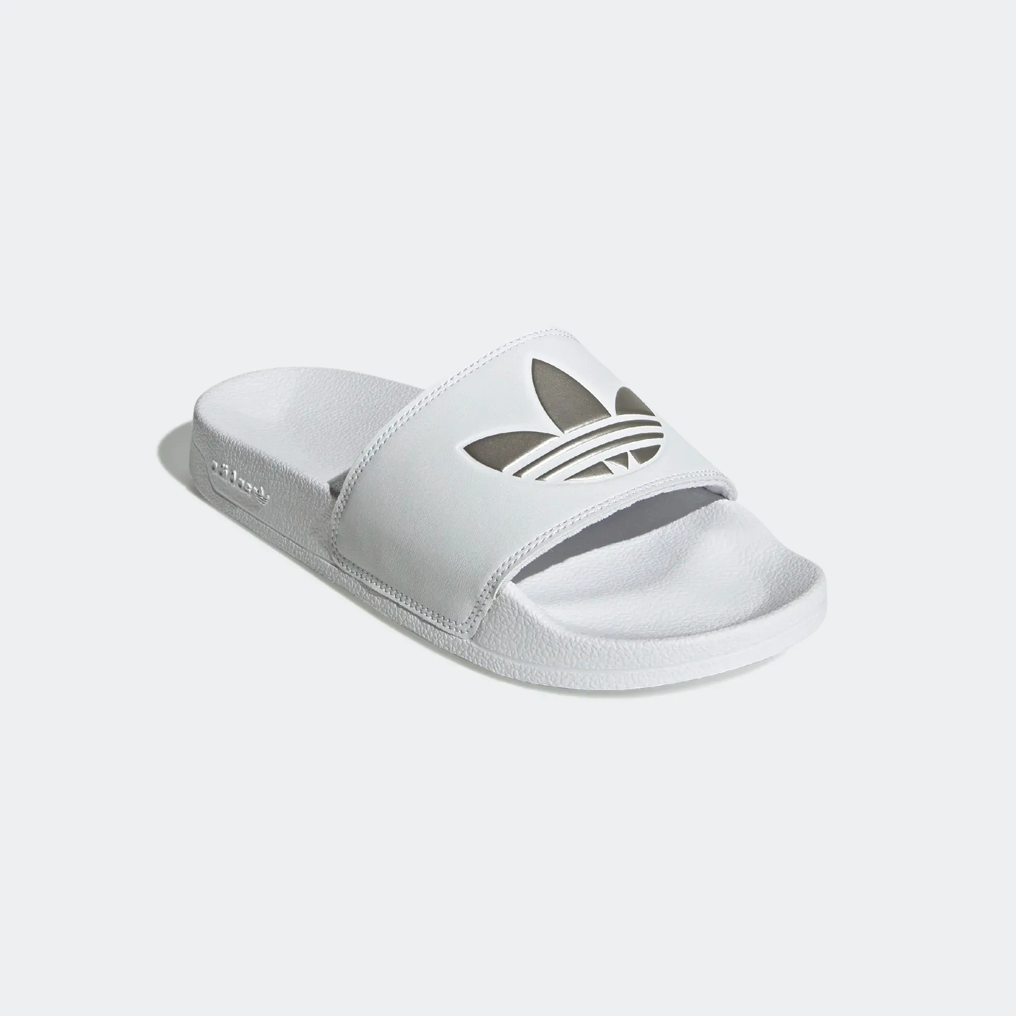 Adidas Women's Adilette Lite Slides - Cloud White / Matte Silver