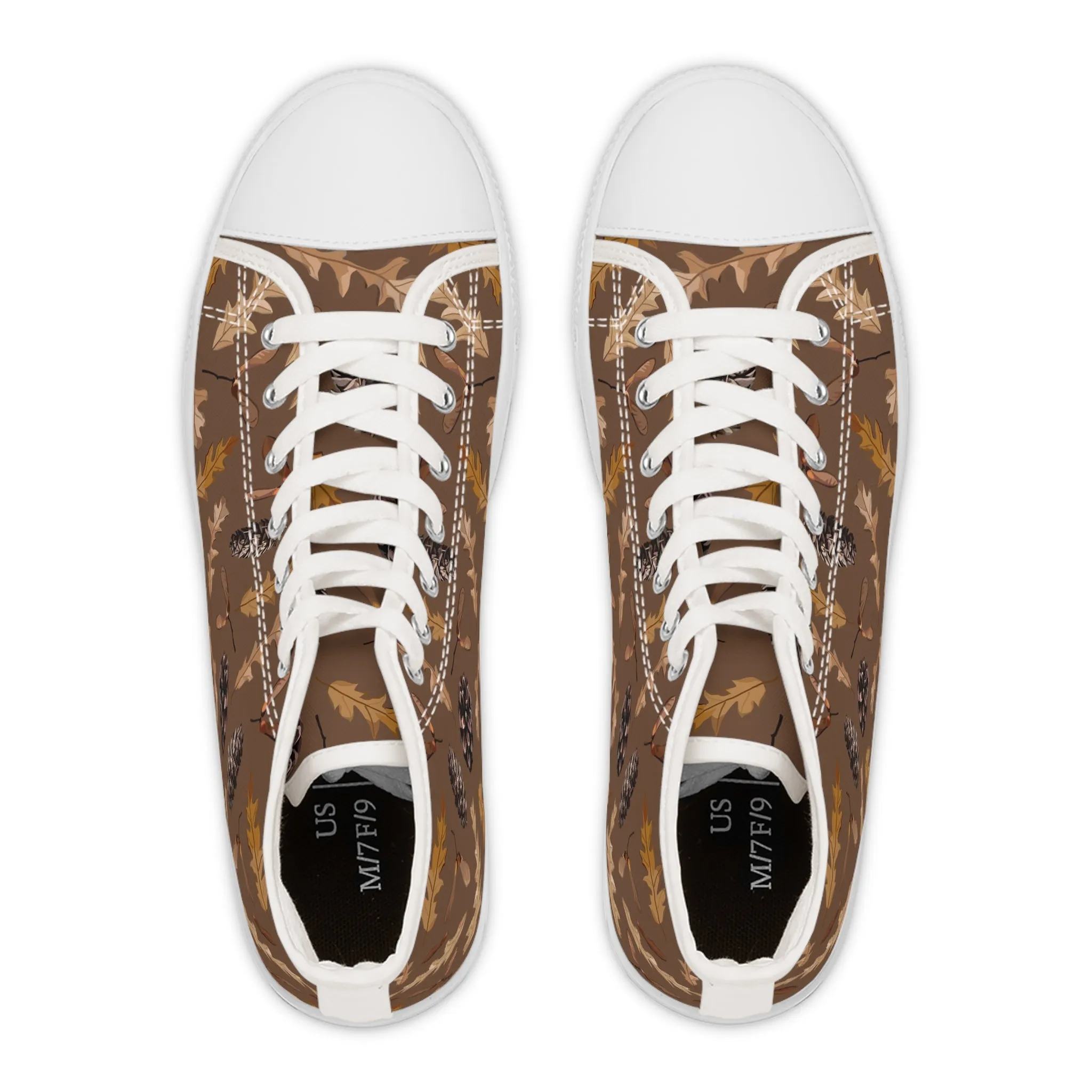 Autumn Pine Cones Women's High Top Sneakers