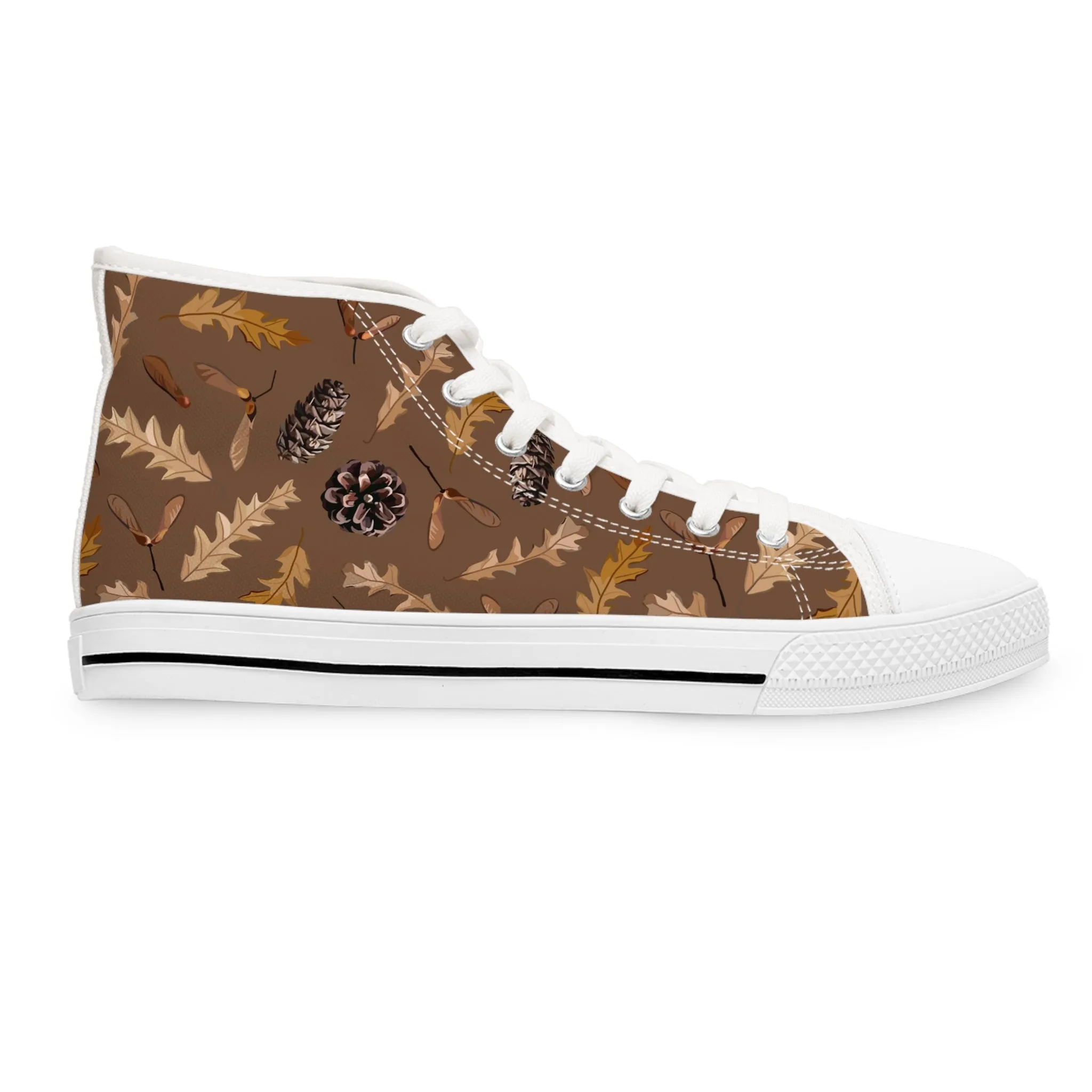 Autumn Pine Cones Women's High Top Sneakers