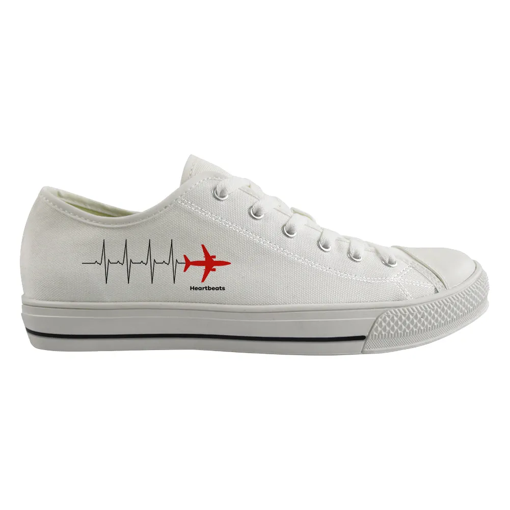 Aviation Heartbeats Designed Canvas Shoes (Men)