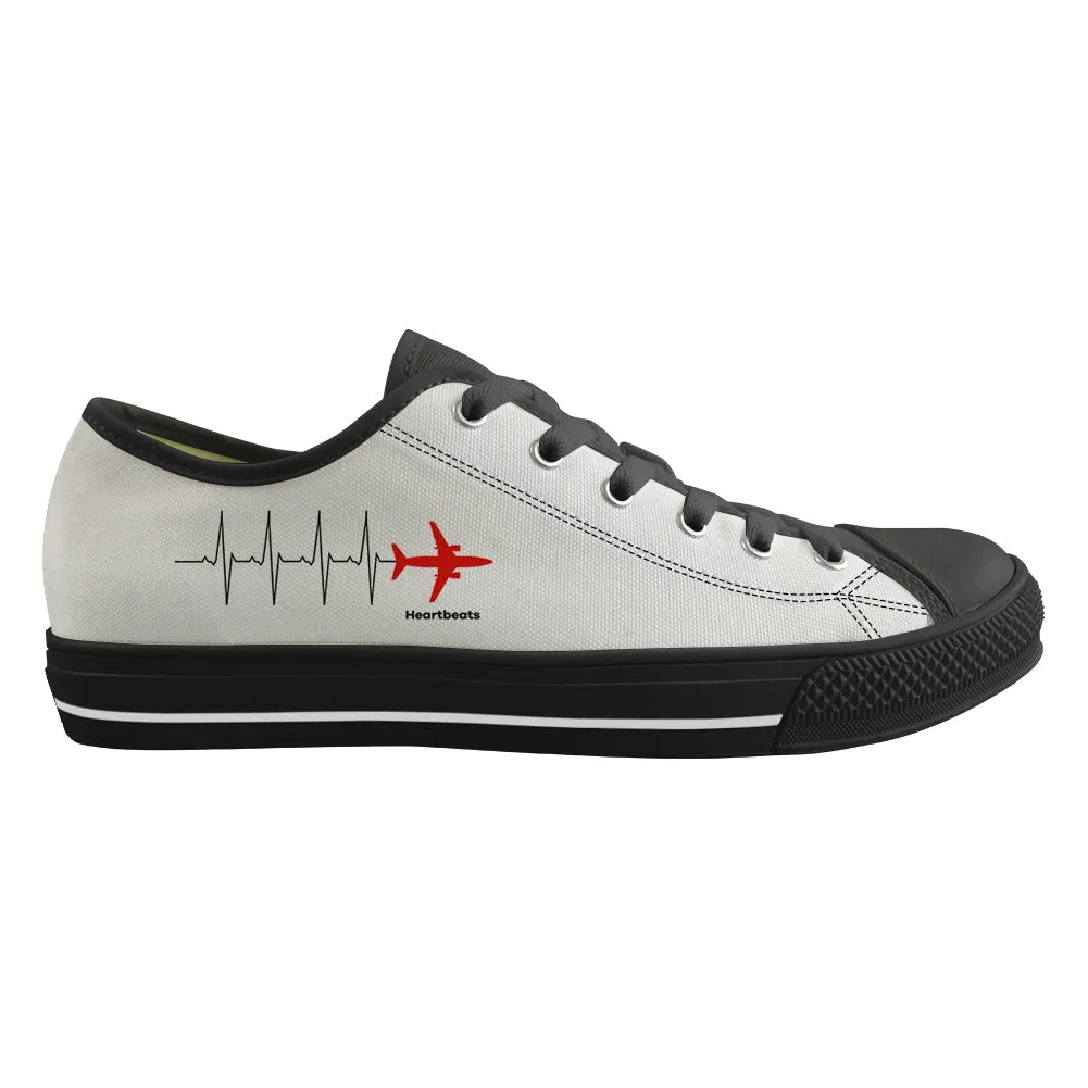 Aviation Heartbeats Designed Canvas Shoes (Men)