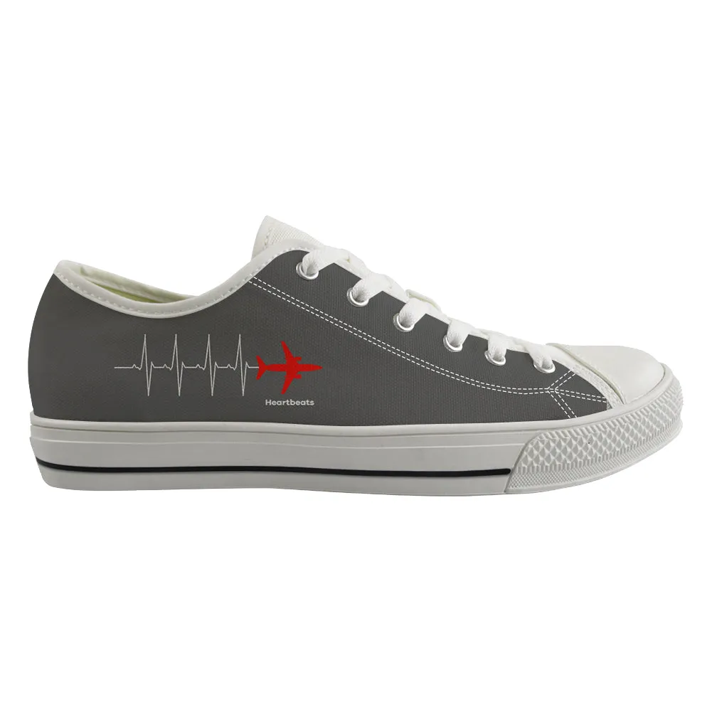 Aviation Heartbeats Designed Canvas Shoes (Men)