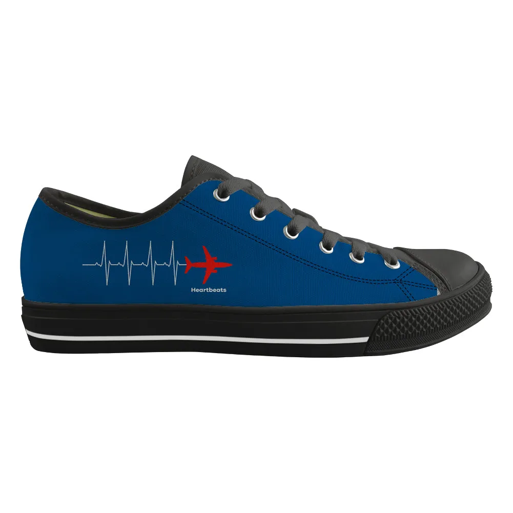 Aviation Heartbeats Designed Canvas Shoes (Men)