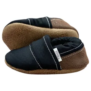 Baby & Toddler Moccasins - Black & Brown Angled