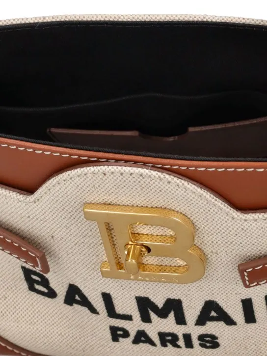 Balmain   BBuzz 22 canvas &amp; leather top handle bag 