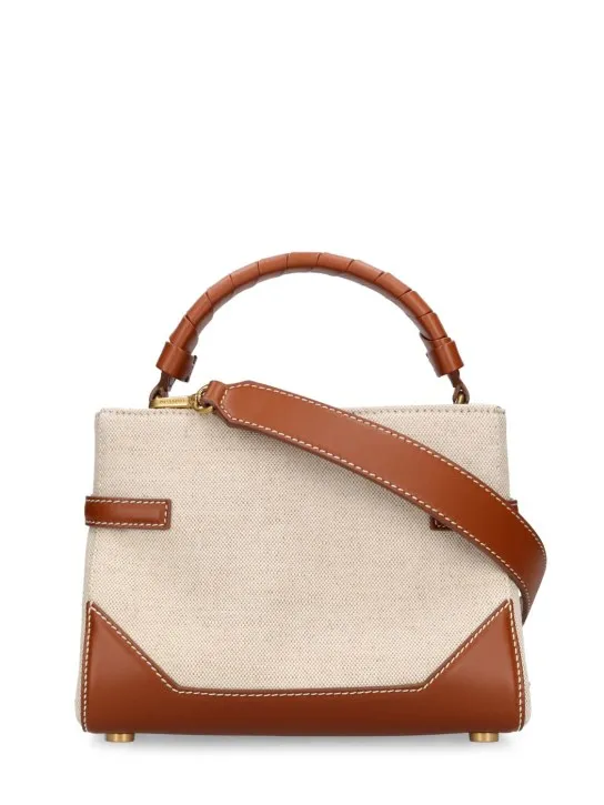 Balmain   BBuzz 22 canvas &amp; leather top handle bag 