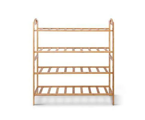 Bamboo Shoe Rack Organiser Wooden Stand Shelf 4 Tiers Shelves