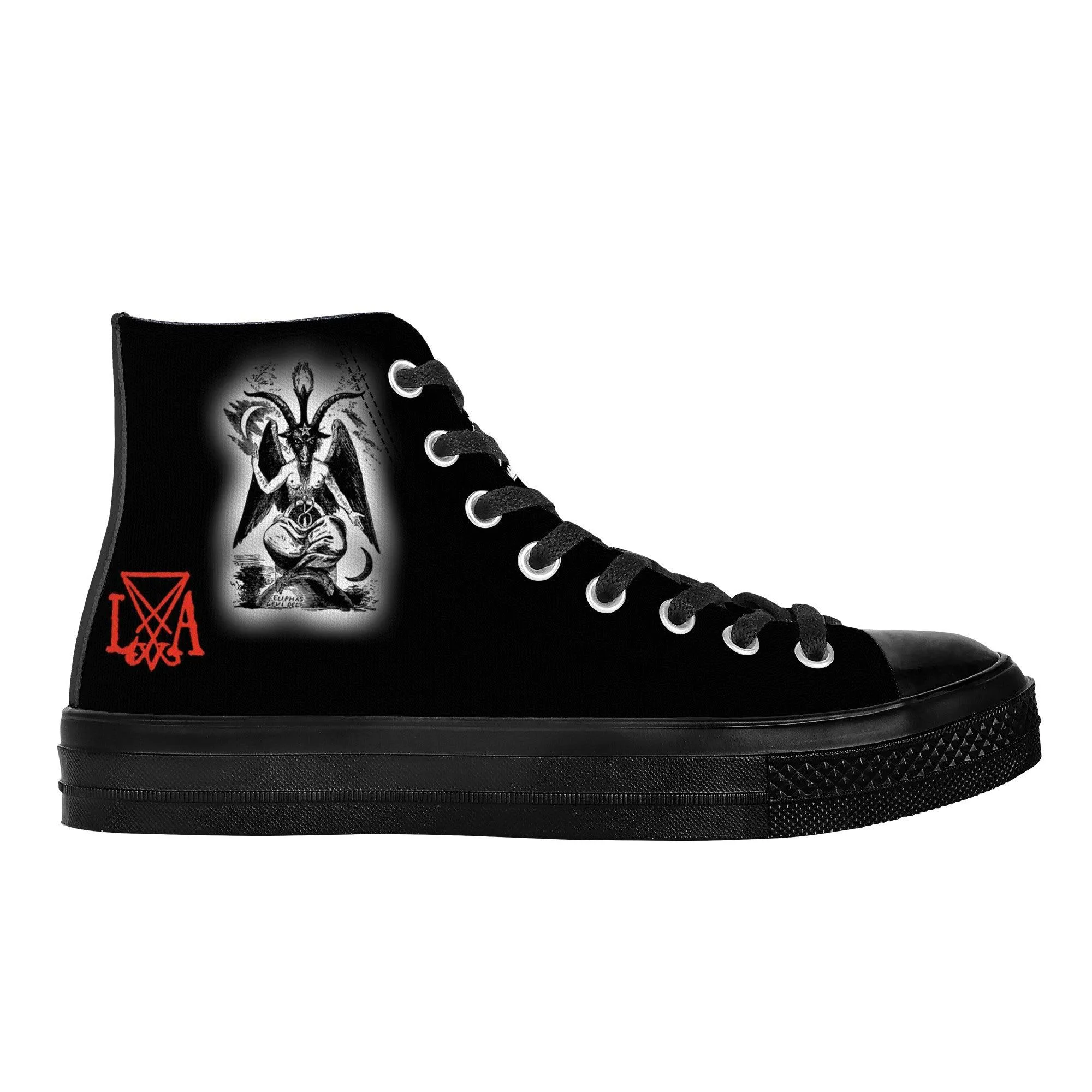 BAPHOMET High Top Canvas Shoes - Black