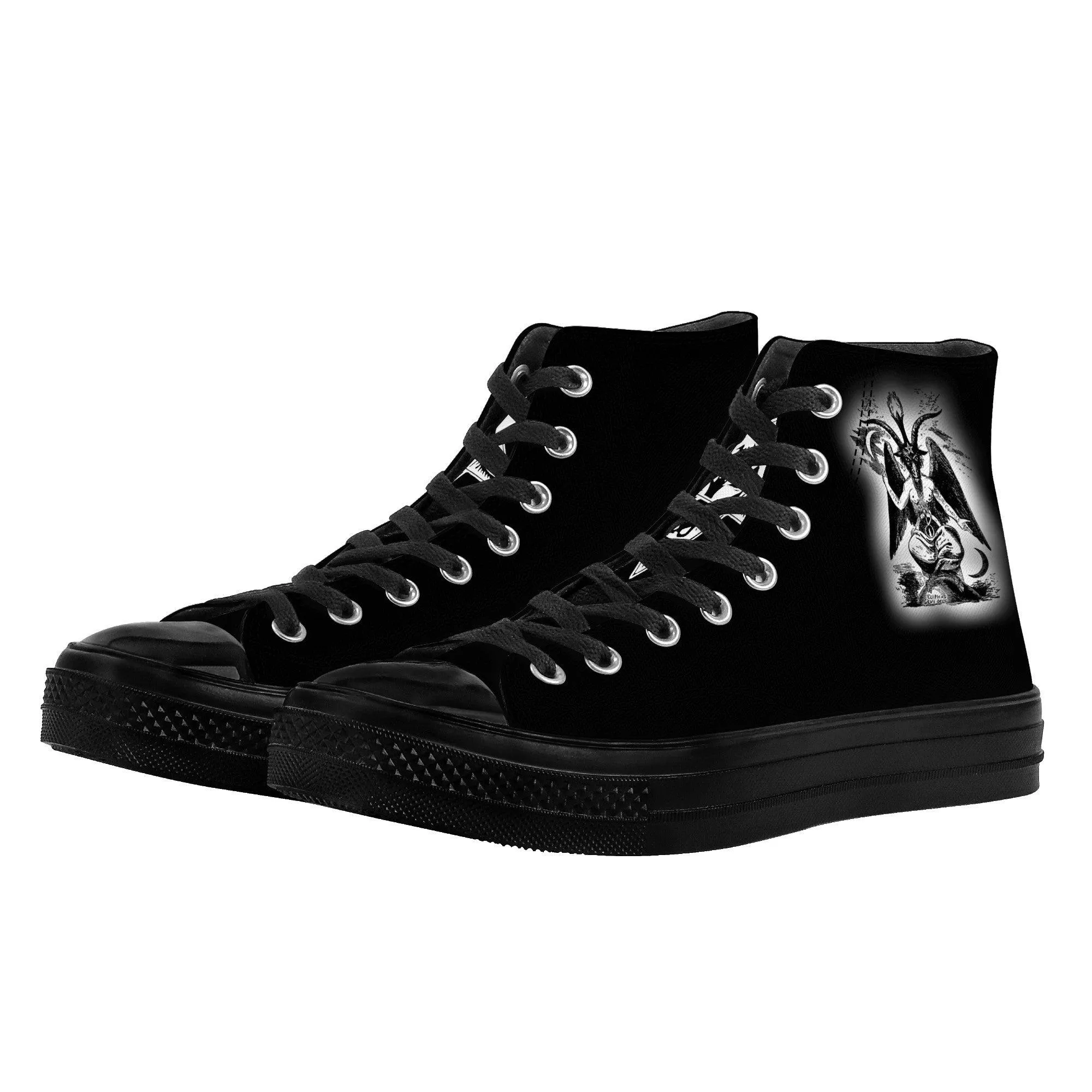 BAPHOMET High Top Canvas Shoes - Black