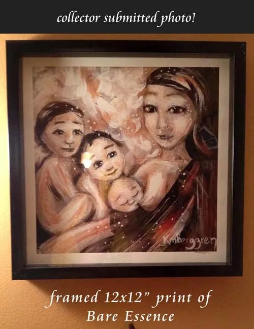 Bare Essence - Choose Hair & Eye Color with an Embellished Print - Breastfeeding Art Print