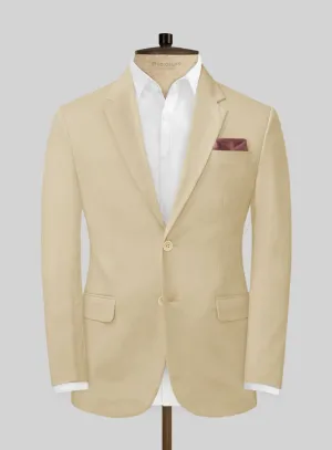 Beige Feather Cotton Canvas Stretch Jacket