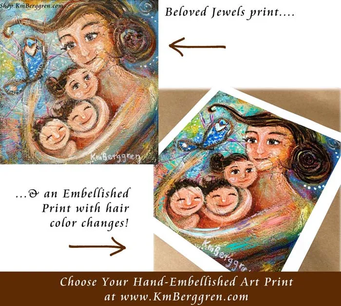 Beloved Jewels - 3 Children Butterfly Art Print