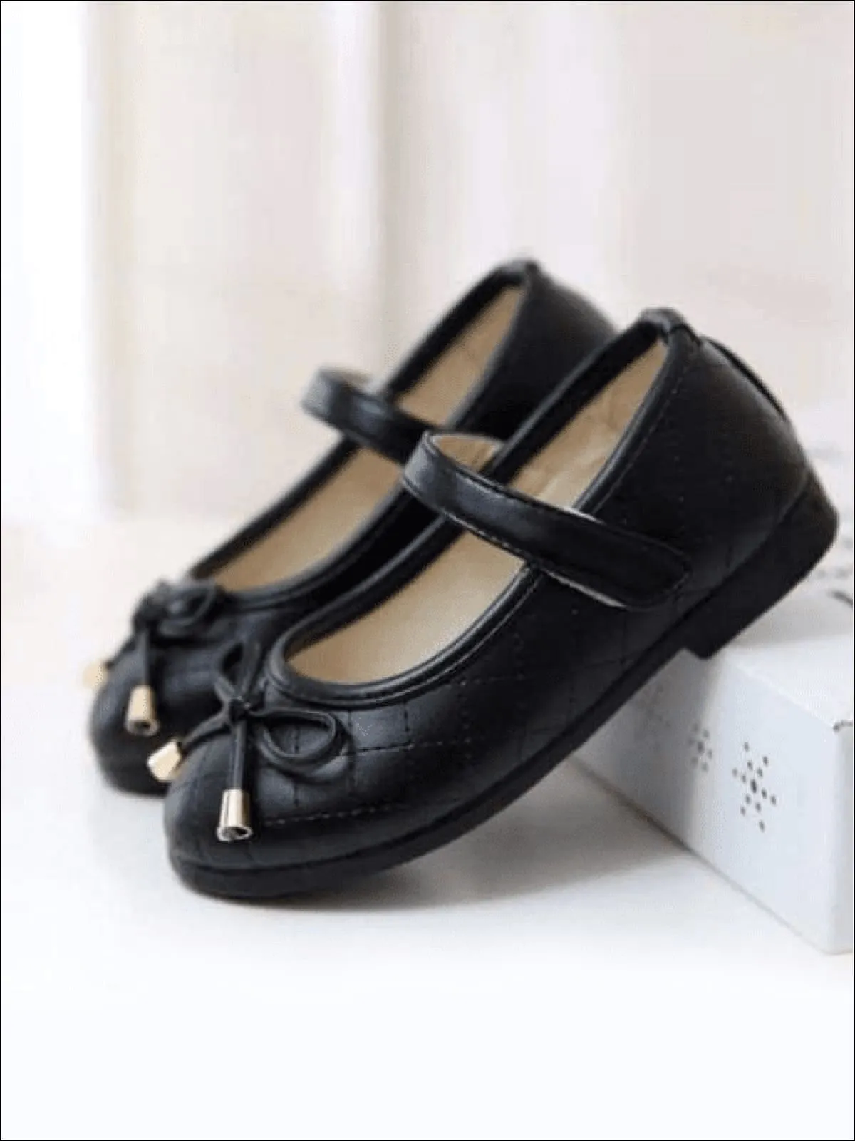 Black Bow Flats Shoes By Liv and Mia