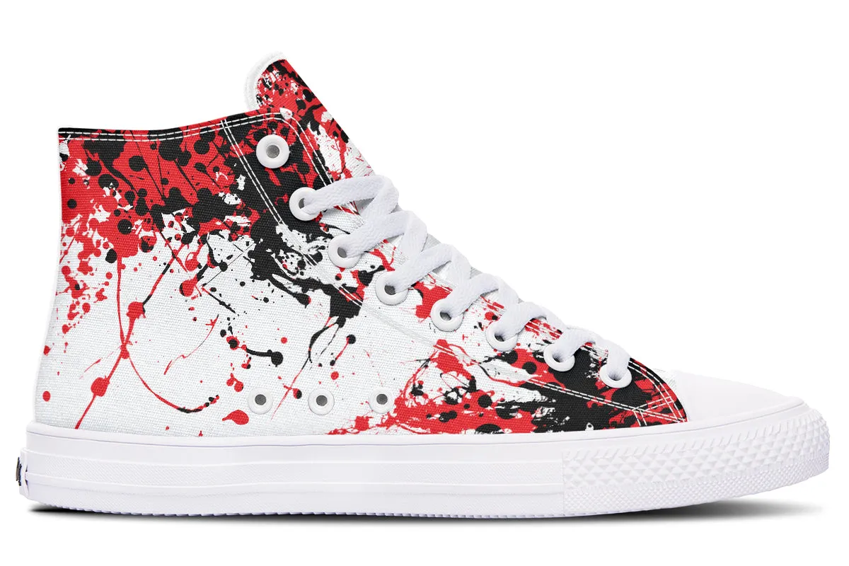 Black Red White Splatter