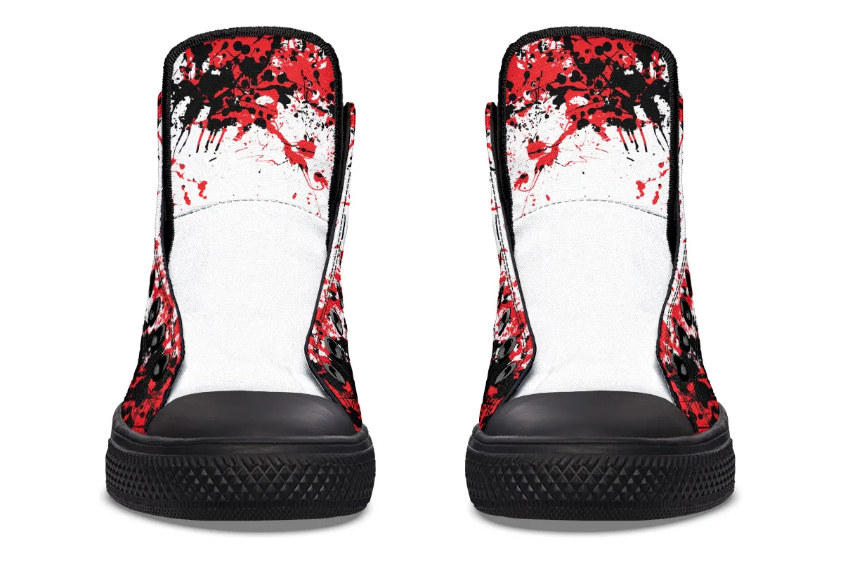 Black Red White Splatter