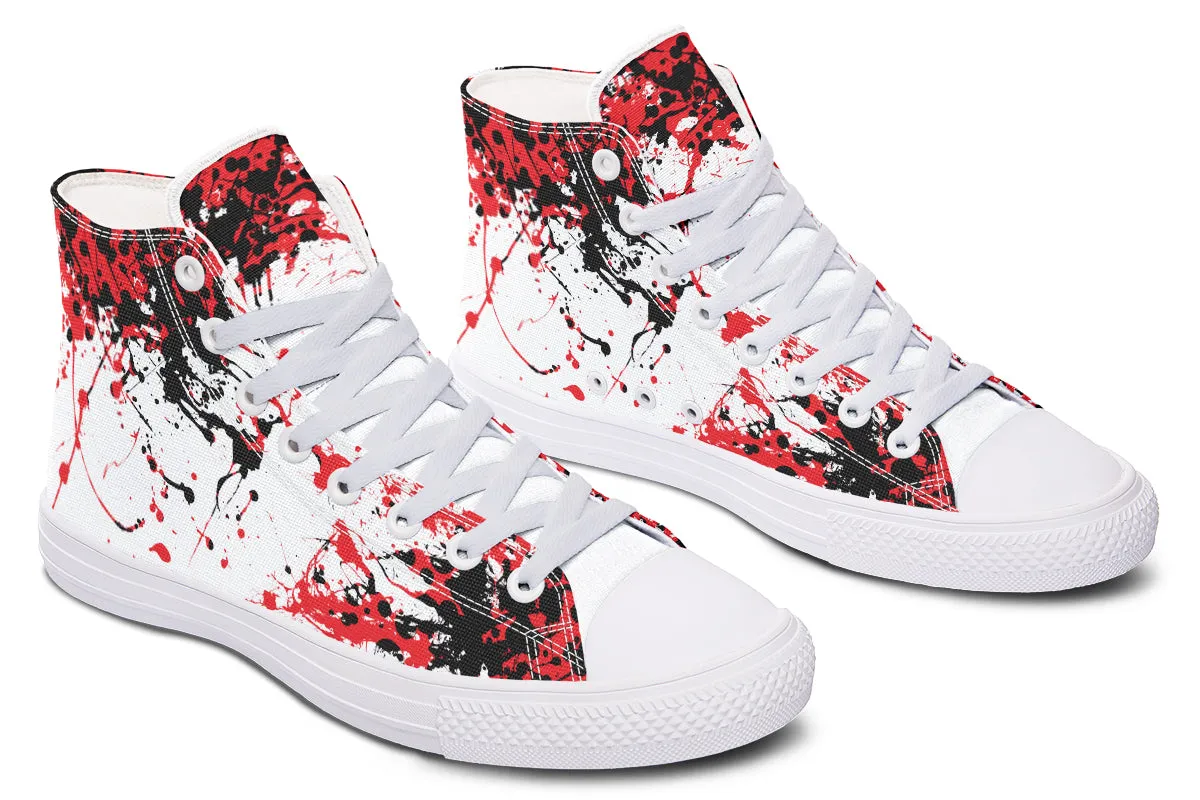 Black Red White Splatter