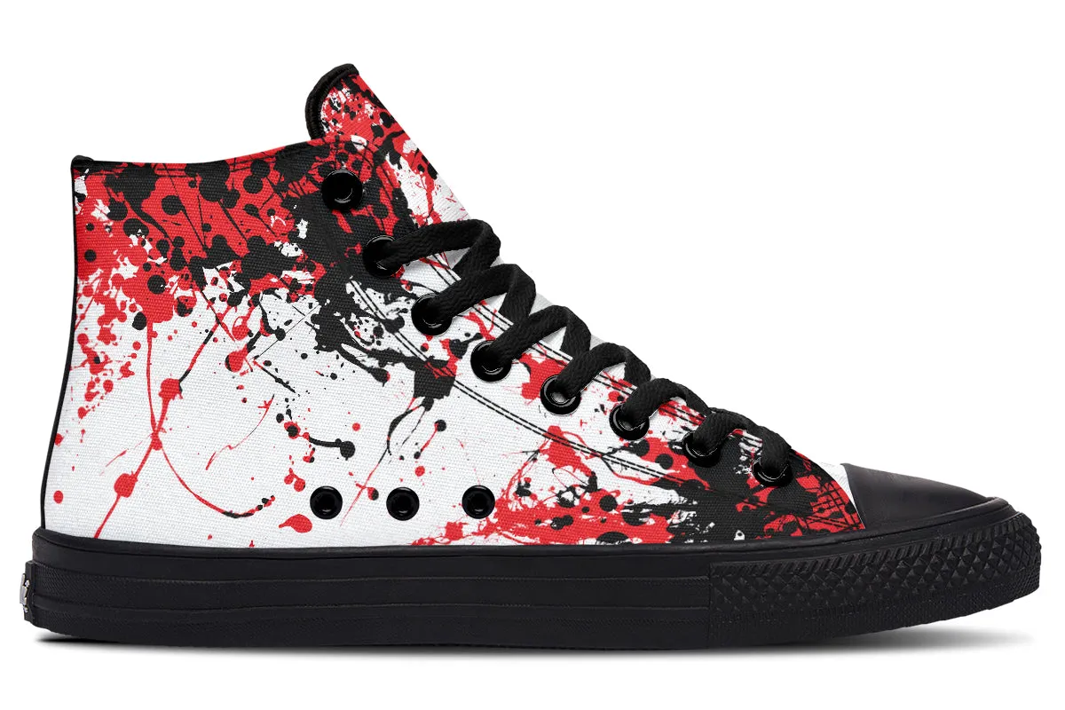 Black Red White Splatter