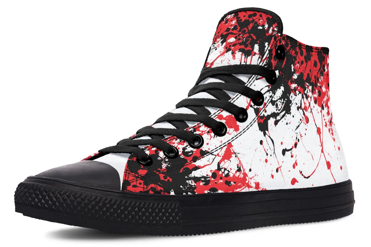 Black Red White Splatter