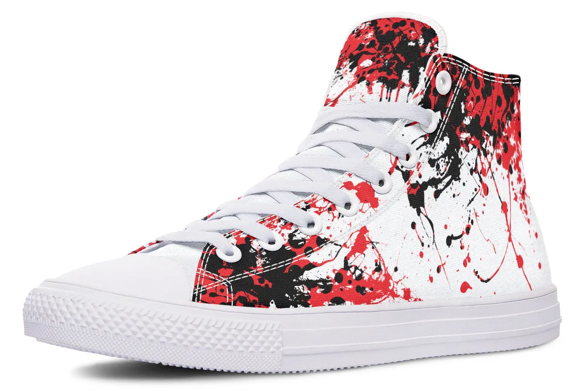 Black Red White Splatter