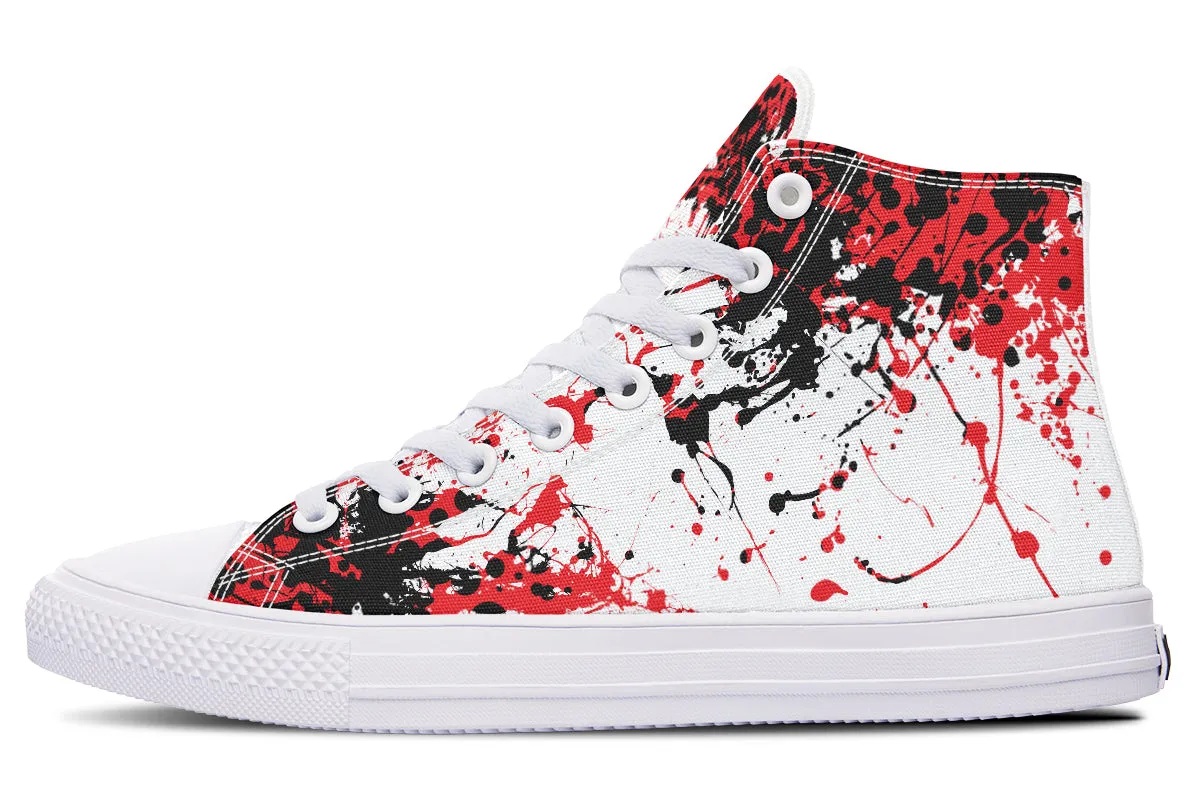 Black Red White Splatter