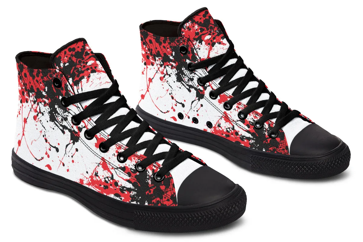 Black Red White Splatter