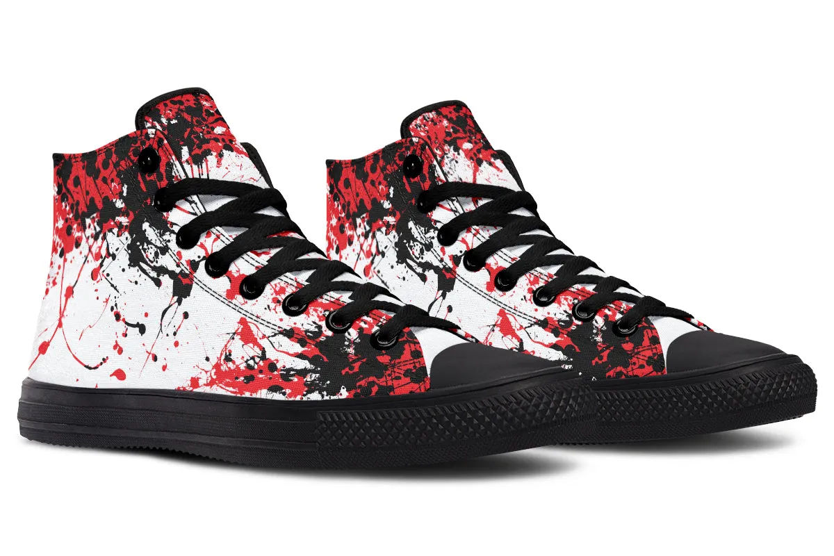 Black Red White Splatter