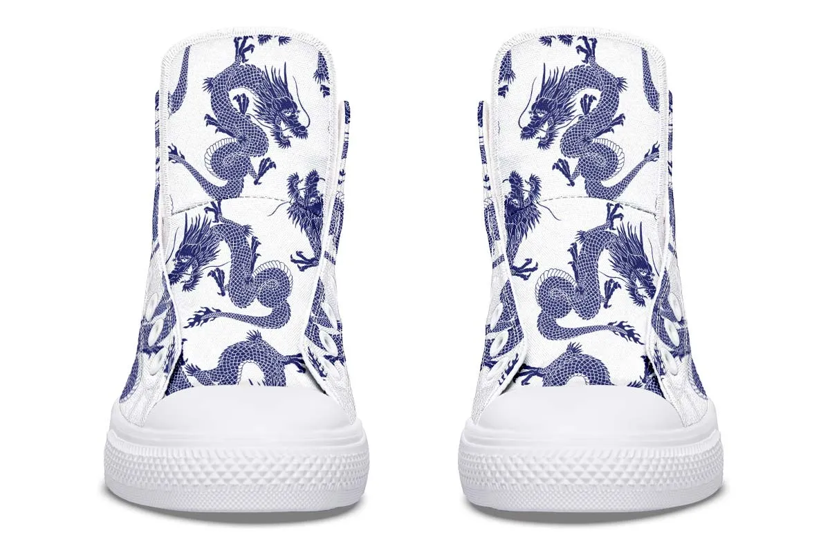 Blue Japanese Dragon Pattern