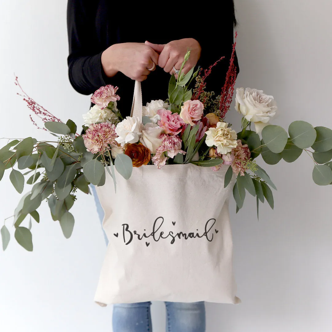 Bridesmaid Wedding Cotton Canvas Tote Bag by The Cotton & Canvas Co.