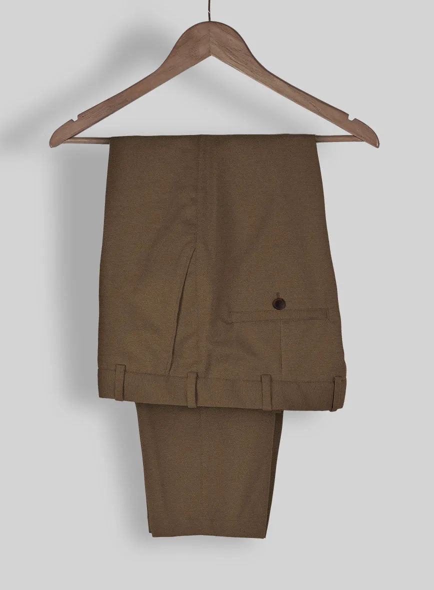 Brown Feather Cotton Canvas Stretch Suit