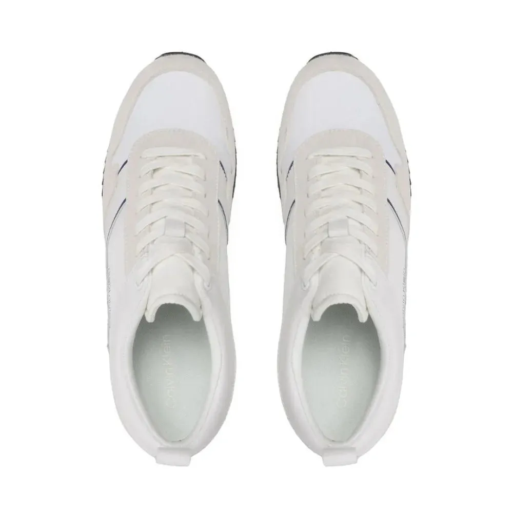 Calvin Klein Low Top Lace Up Mix Trainer HM0HM00985-WHT