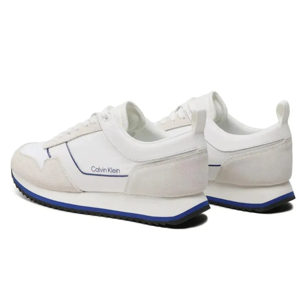 Calvin Klein Low Top Lace Up Mix Trainer HM0HM00985-WHT