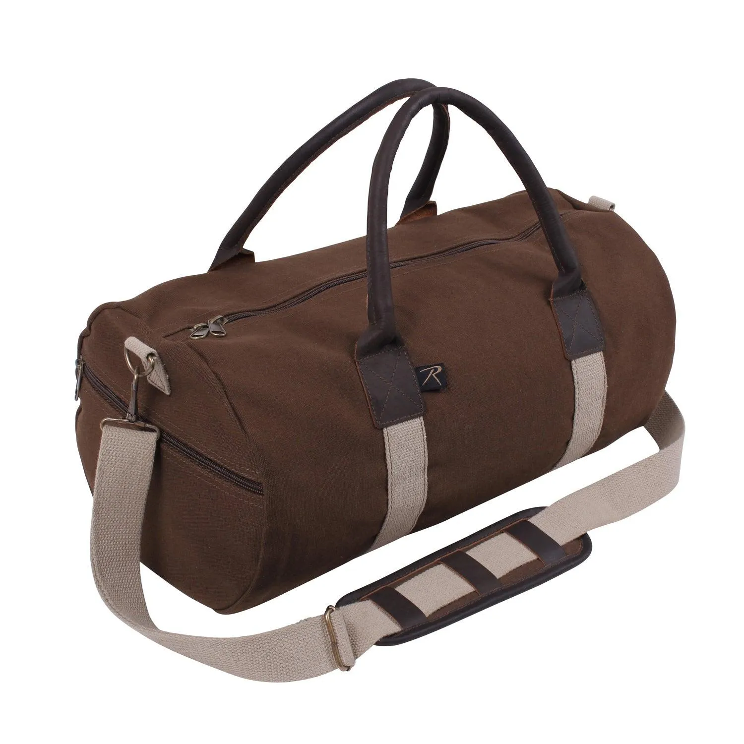 Canvas & Leather Gym Duffle Bag