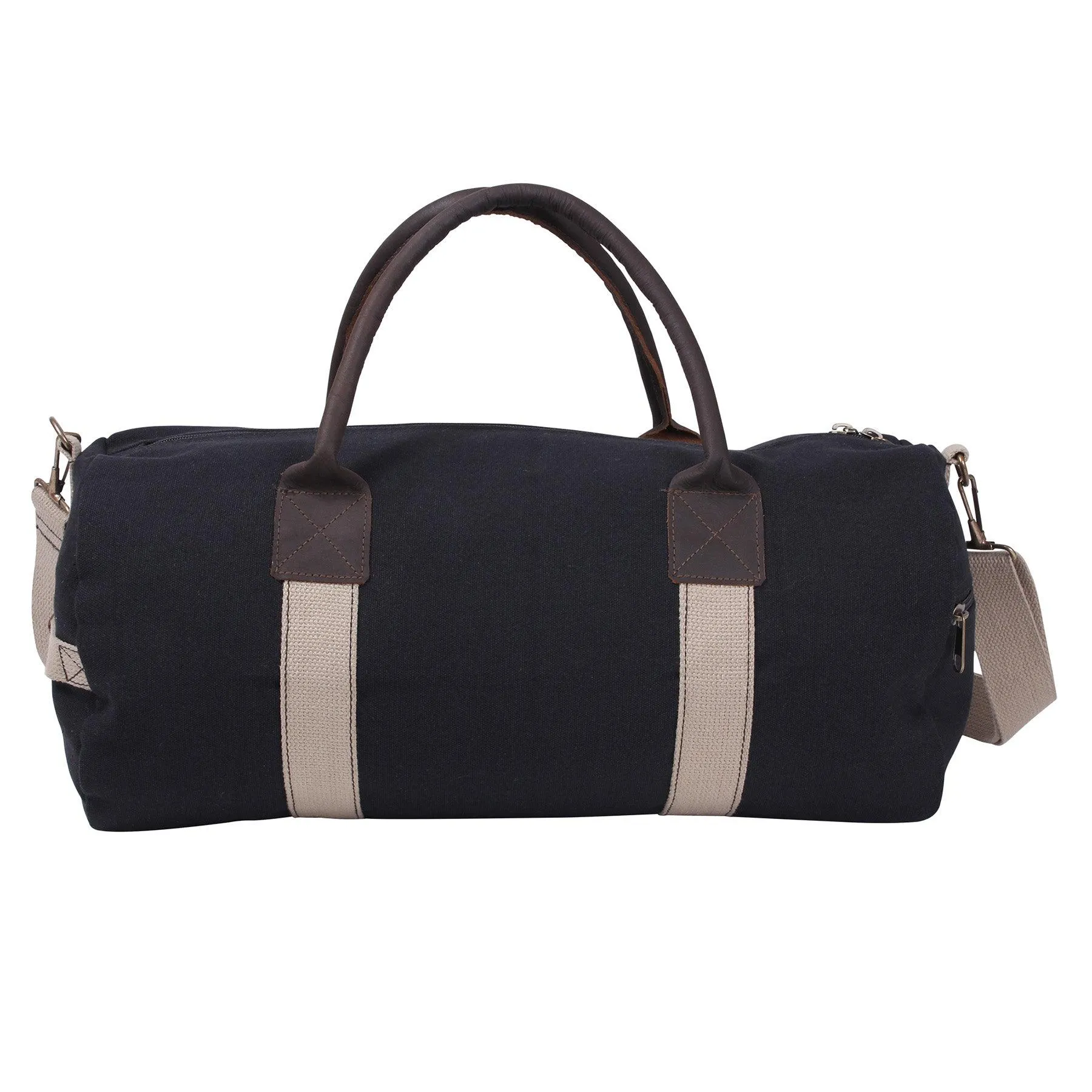 Canvas & Leather Gym Duffle Bag