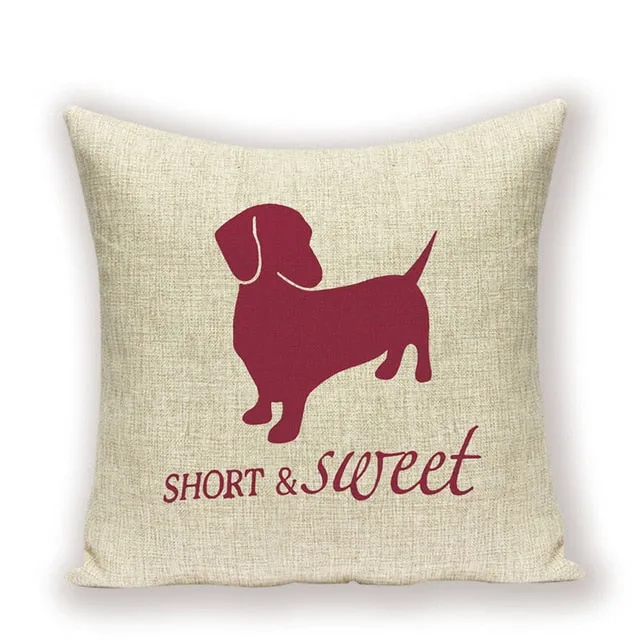 Cartoon Dachshund Cushion Case